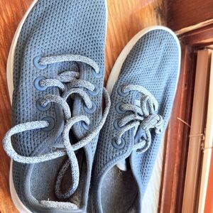 Blue Knit Sneakers